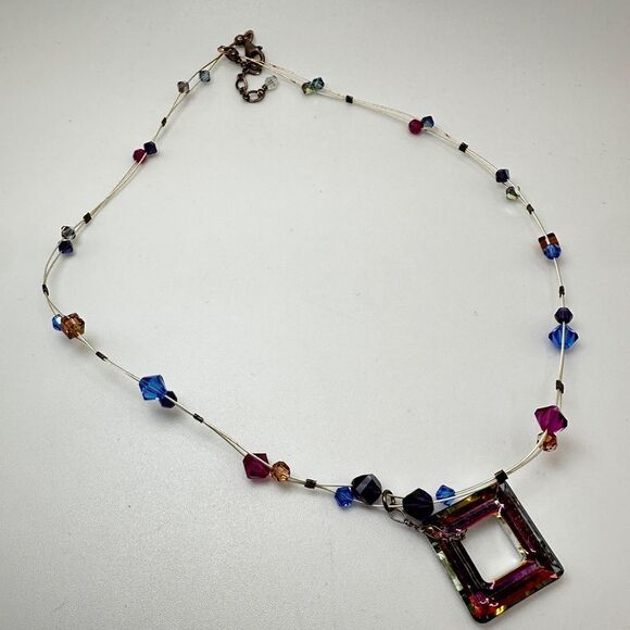16" Swarovski crystal beads on wire,  with 925 stamped clasp necklace! - Picture 7 of 14